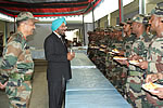 Governor interacting with troops of 17 Maratha Light Infantry on its raising day at Tenga in West Kameng district, Arunachal Pradesh: 14/11/2010