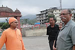 Gen Roychowdhury and wife Krishna with Secretary R.K. Mission Hospital, Swami Vishveshananda at RKMH, Itanagar: 19/04/2011