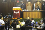 Governor delivering the inaugural address of the 5th session of 5th Legislative Assembly. Also seen are speaker Wanglin Lowangdong, Chief Minister and his cabinet colleagues and members of State L.A : 03/03/2011