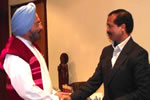 Governor Gen JJ Singh with Union Minister of State Water Resources Vincent H Pala at Raj Bhavan, Itanagar: 05/01/2011