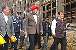 Governor Gen JJ Singh along with Chief Minister Dorjee Khandu inspecting the under construction State Civil Secretariat, a PM's package project : 04/01/2011