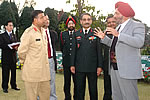 Governor interacting with the delegation from the National Defence College, New Delhi led by Air Vice Marshal SK Karmaker at Raj Bhavan: 01/02/2011