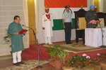 Shri Jarbom Gamlin being sworn in as Chief Minister of Arunachal Pradesh: 05/05/2011