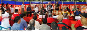 Governor of Arunachal Pradesh Lt. Gen (Retd) Nirbhay Sharma addressing a public meeting at Tuting on 11th October 2013