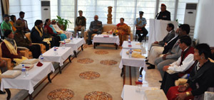 Governor Lt. Gen (Retd) Nirbhay Sharma felicitated the families of martyrs at Raj Bhawan, Itanagar on 24th November 2013