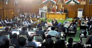 Governor of Arunachal Pradesh Lt Gen (Retd) Nirbhay Sharma addressing the Thirteenth Session of the Fifth Legislative Assembly at Arunachal Pradesh State Legislative Assembly, Naharlagun on 4th March 2014