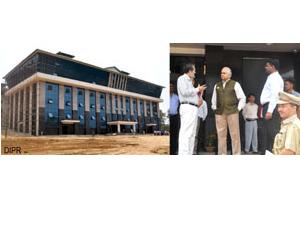 The Governor of Arunachal Pradesh Lt. Gen (Retd) Nirbhay Sharma at the under-construction Civil Secretariat Building, Itanagar on 26th April 2014