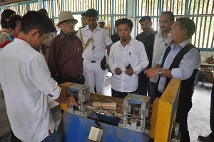 The Governor of Arunachal Pradesh Shri JP Rajkhowa at the Bamboo Processing Centre, Poma on 12th September 2015