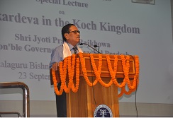 The Governor of Arunachal Pradesh Shri JP Rajkhowa and First Lady of the State Smt Rita Rajkhowa at the Centre for Assamese Studies, Tezpur University, Assam on 23rd September 2015