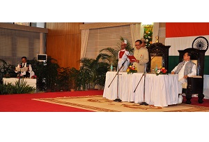 The Governor of Arunachal Pradesh Shri JP Rajkhowa administered the Oath of Office and Secrecy to Shri Tirong Aboh in the Darbar Hall, Raj Bhawan, Itanagar on 16th October 2015.