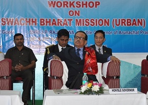 The Governor of Arunachal Pradesh Shri JP Rajkhowa in the inaugural session of the two-day workshop on Swachh Bharat Mission in Urban areas at Banquet Hall, Itanagar on 26th November 2015.