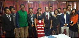 The Governor of Arunachal Pradesh Shri JP Rajkhowa and the First Lady of the State Smt Rita Rajkhowa with a delegation of the Arunachal Students Union, Shillong (ASUS) at Arunachal House, Shillong on 26th May 2016.