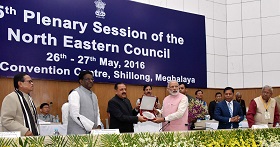 The Governor of Arunachal Pradesh Shri JP Rajkhowa attend the 65th Plenary Session of the North Eastern Council 26th -27th, 2016 State Convention Centre, Shillong, Meghalaya.