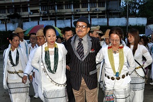 The Governor of Arunachal Pradesh Shri JP Rajkhowa gracing the Golden Jubilee Mopin Festival celebration at Mopin Solung Ground, Itanagar on 7th April 2016.