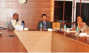 The Governor of Arunachal Pradesh Shri JP Rajkhowa reviewing the Disaster Management and Disaster Preparedness in the State at Raj Bhavan, Itanagar on 16th April 2016.