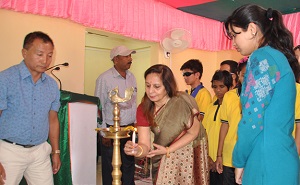 The First Lady of the State Smt Neelam Mishra graces the World Day for the Disabled celebration at Donyi Polo Mission School for the Hearing and Visually Impaired, Chimpu, Itanagar on 3rd December 2017.