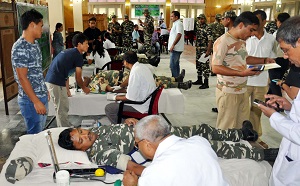 Blood donation camp at Raj Bhavan, Itanagar along with Arunachal Voluntary Blood Donor in the Darbar Hall, Raj Bhavan, Itanagar on 2nd August 2017. 