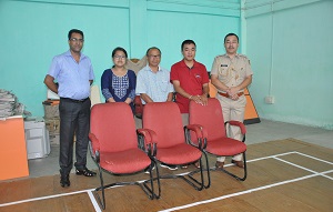 The Deputy Secretary to Governor Shri Minik Damin handed over the office items to Shri Ramesh Jeke, Chairman, AVBDO at Raj Bhavan, Itanagar on 3rd August 2017.